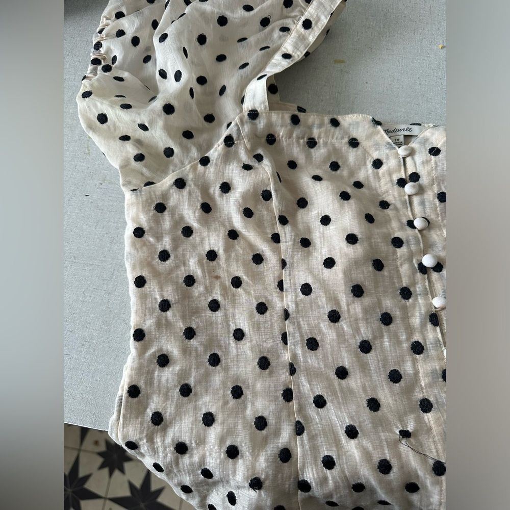 Madewel square neck embroidered polkadot top - Picture 8 of 8